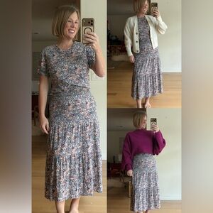 Nation LTD Floral Size Small Maxi Dress - Blue and Pink W Cream All Year Outfit